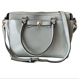 Kate Spade Grey Blue Patent Leather Satchel Bag